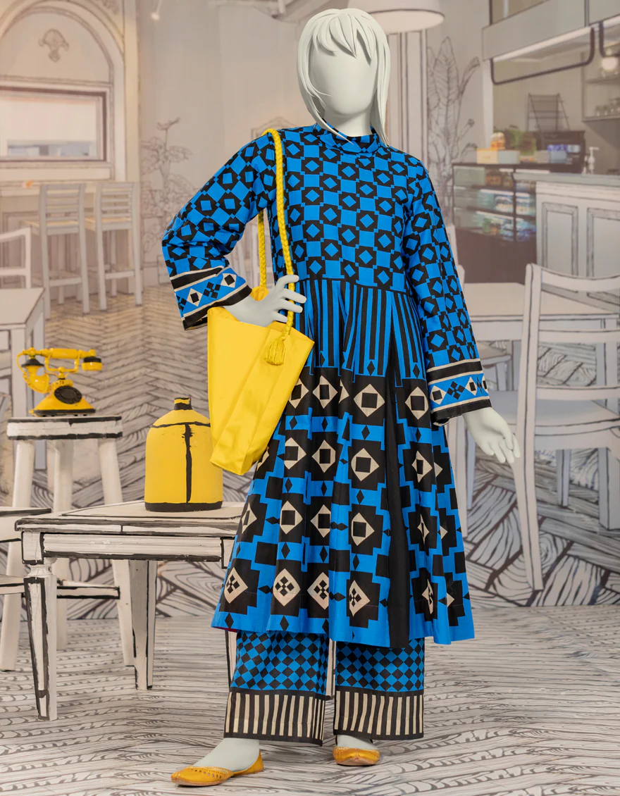 BLUE CAMBRIC 2PC STITCHED | JYGK-W-JWT-24-3216 FB/VIVID-3