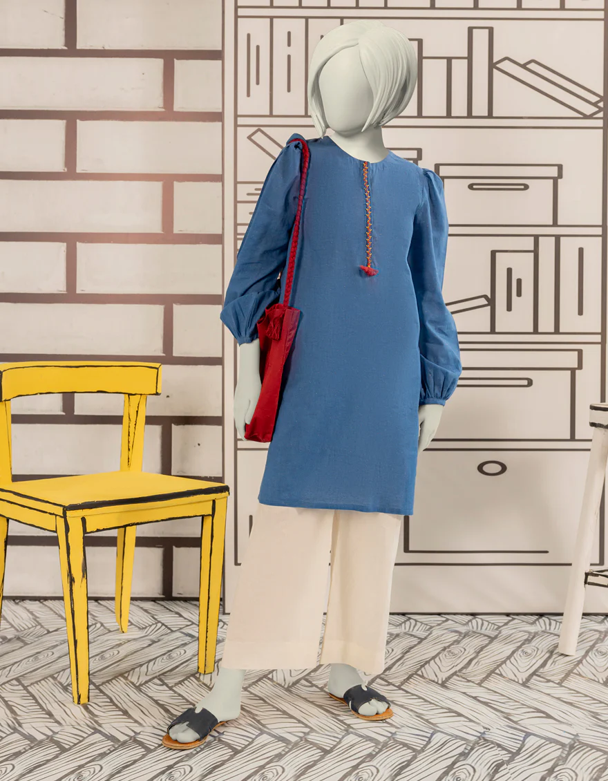 BLUE TEXTURED KURTI | JYGK-W-JWT-24-4017 FB/ROOTS-1