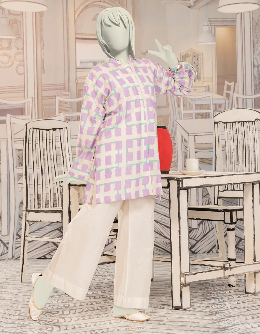 PURPLE CAMBRIC KURTI | JYGK-W-JWT-24-4022 FB/ESSENTIALS-T-15