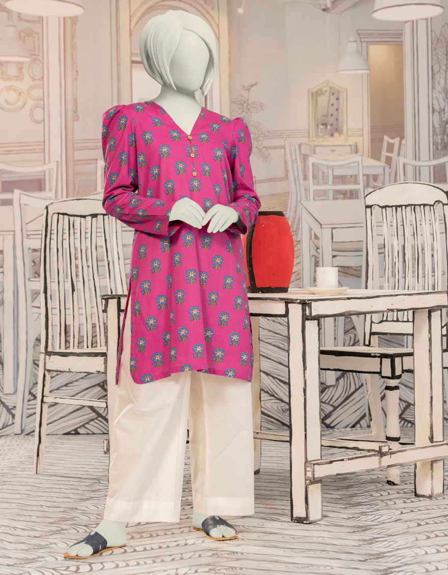PINK CAMBRIC KURTI | JYGK-W-JWT-24-4026 FB/ESSENTIALS-T-19