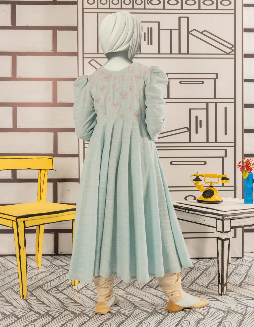BLUE KHADDAR KURTI | JYGK-W-JWT-24-4030 FB/RUNG KARI-3 - Image 2