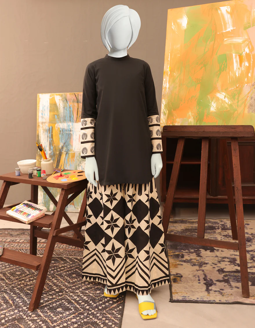 BLACK CAMBRIC 2PC STITCHED | JYGK-W-JWT-US-22-3209 FB/DIAMAND-629