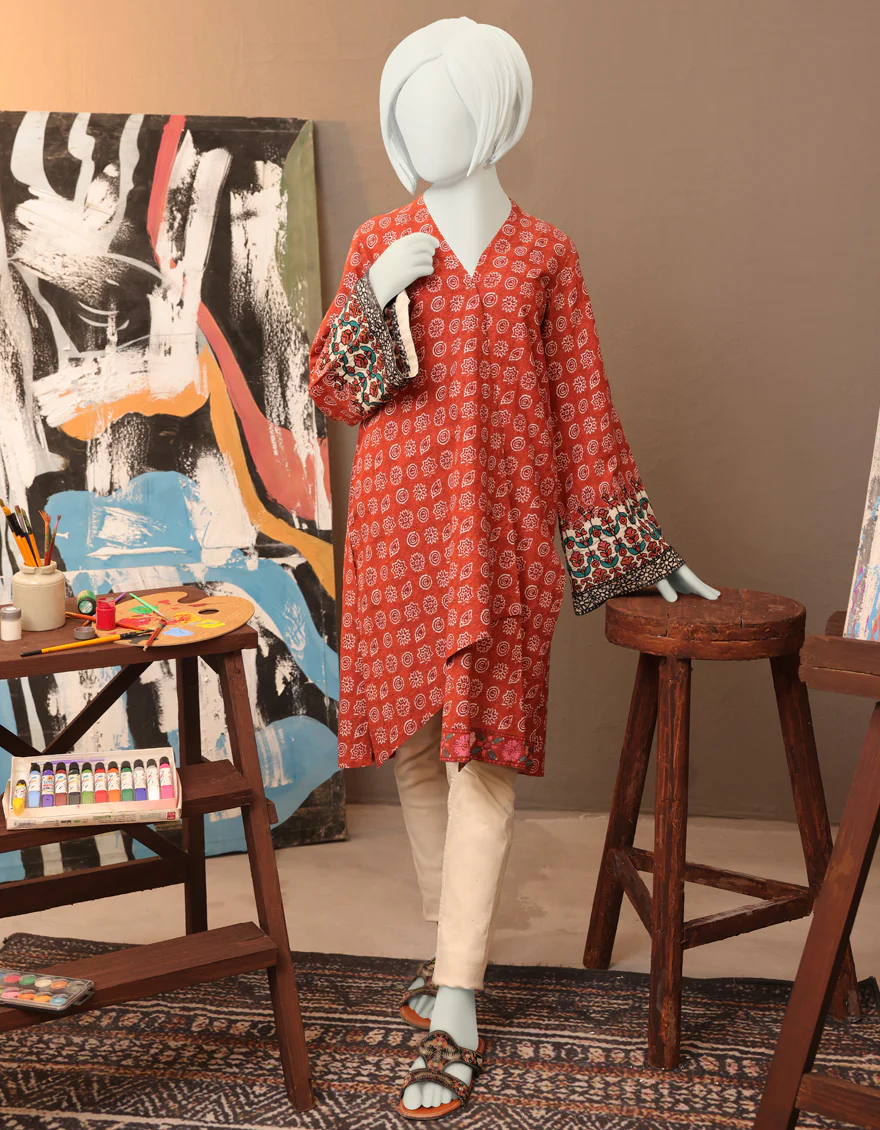 RUST LAWN KURTI | JYGK-W-JWT-US-22-4017 FB/DHANGAN