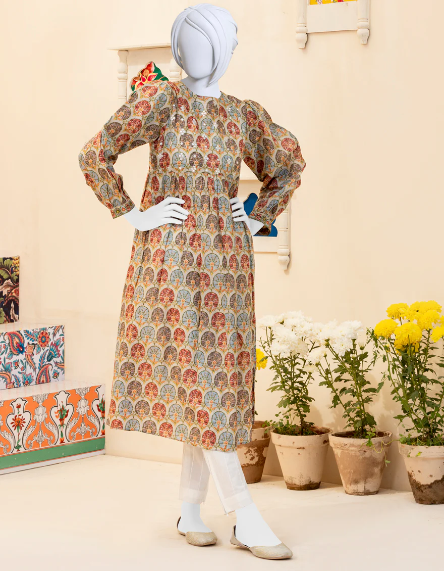MULTICOLOR ZARI KURTI | JYGK-YGKL-S-US-118-22 FB/ZALIA