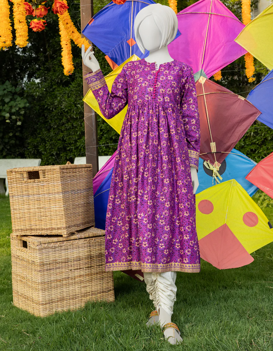 PURPLE LAWN KURTI | JYGK-YGKL-S-US-132-23 FB/GULABO