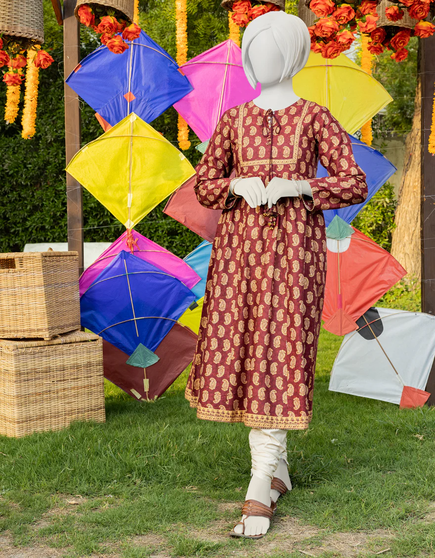 MAROON LAWN KURTI | JYGK-YGKL-S-US-134-23 FB/KAIRI