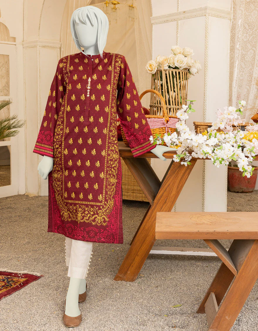 MAROON LAWN KURTI | JYGK-YGKL-S-US-151-22 FB/AMARA