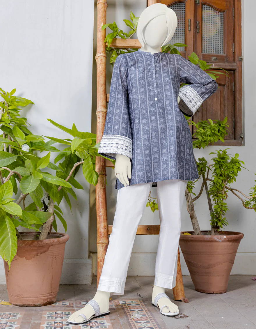 GREY LAWN KURTI | JYGK-YGKL-S-US-152-23 FB/ZALAKDOZI-1