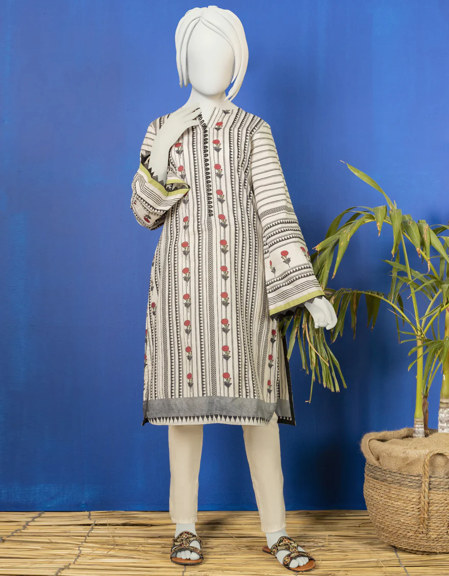 OFF WHITE LAWN KURTI | JYGK-YGKL-S-US-160-22 FB/SADYASKA