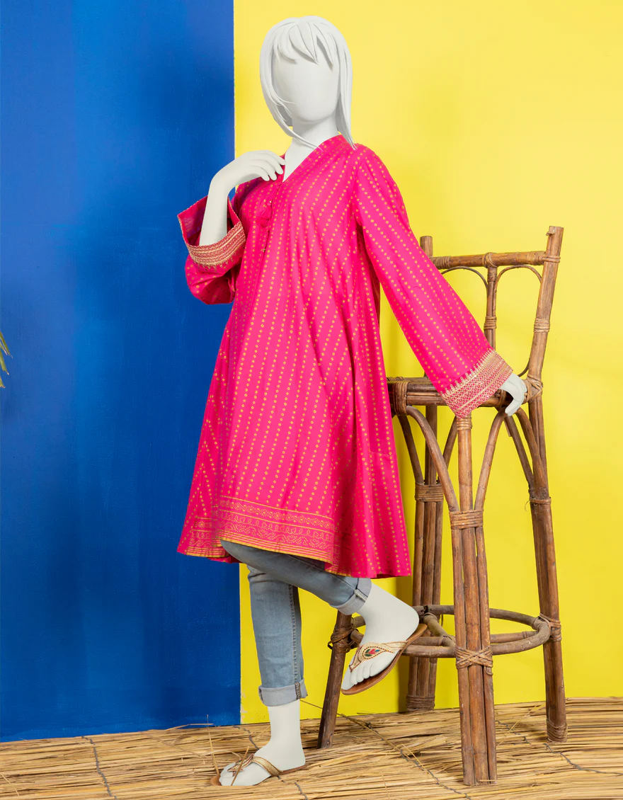 PINK LAWN KURTI | JYGK-YGKL-S-US-165-22 FB/NIKASHA