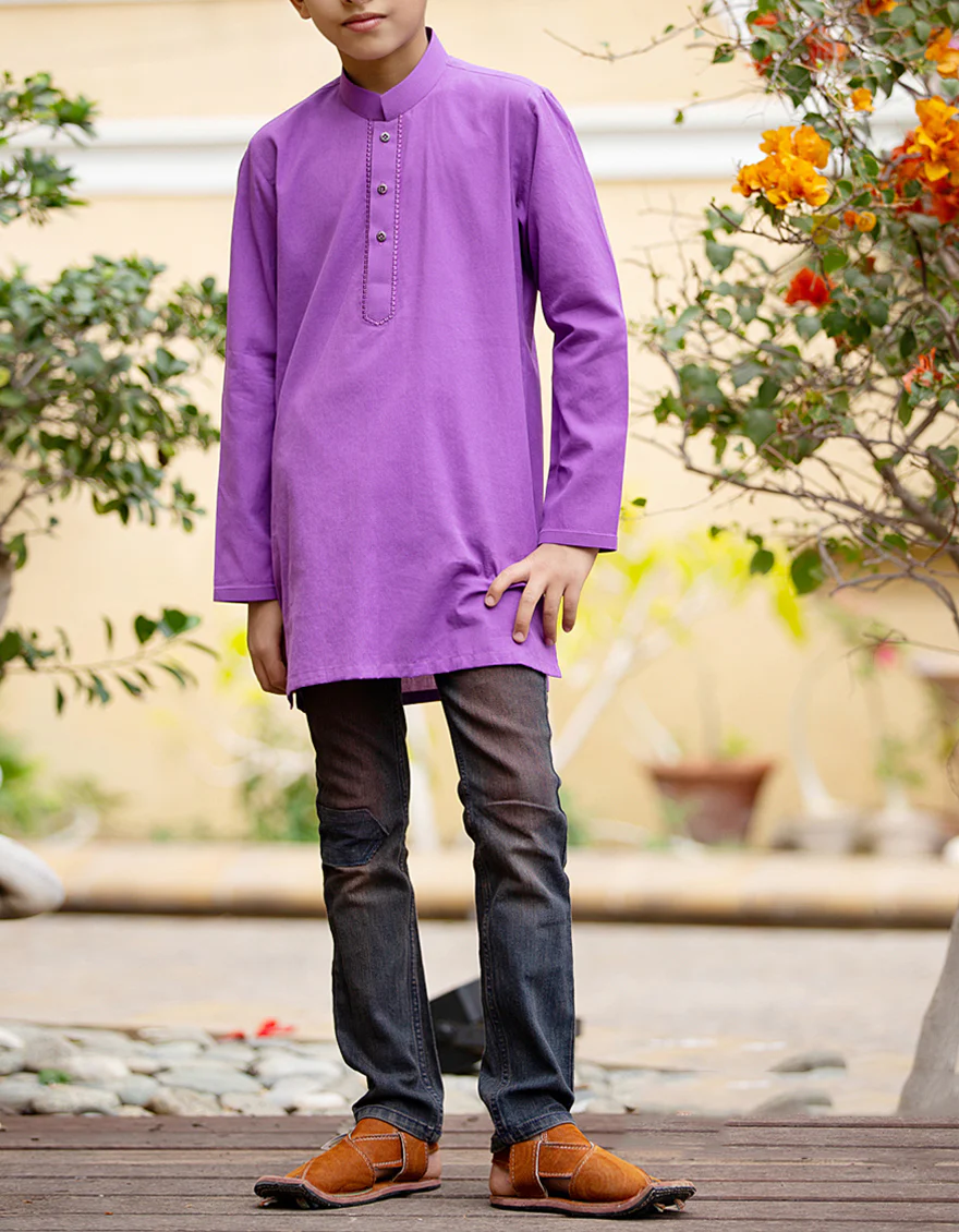 PURPLE SHORT KURTA | JCSHK-A-30850-TL/S19/JJ6490