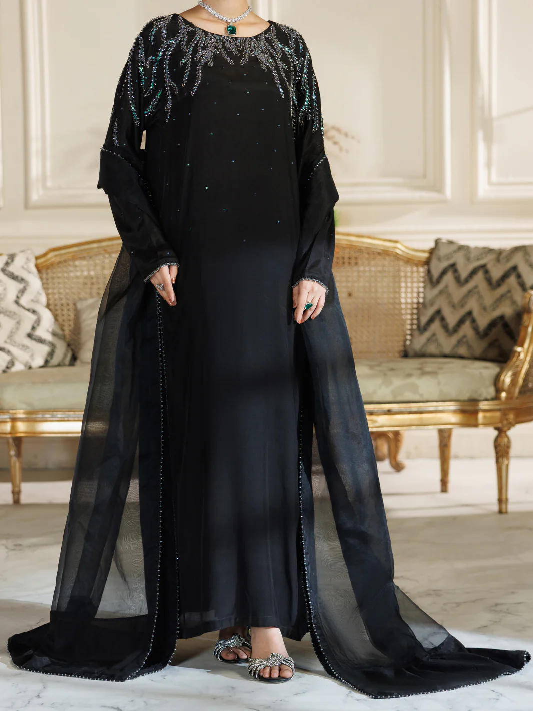 BLACK VISCOSE 3PC STITCHED | AL-3PS-LS-590/AM-3223-A2 - Image 3