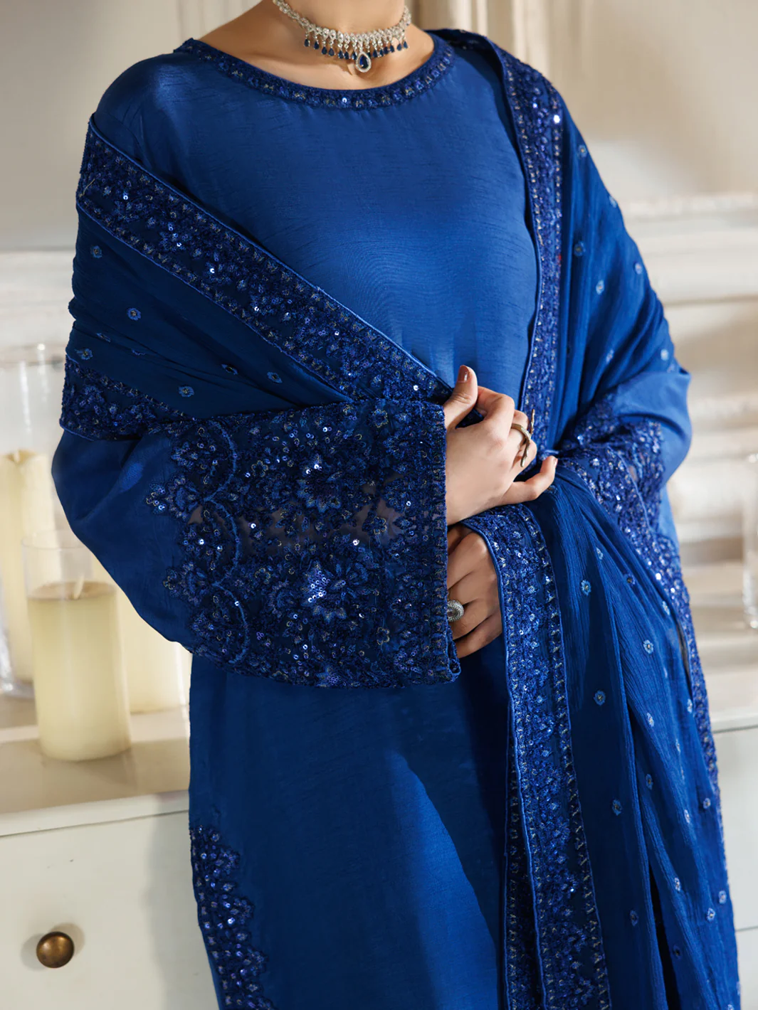 ROYAL BLUE RAW SILK 3PC STITCHED | AL-3PS-LS-597/FB-597A - Image 5