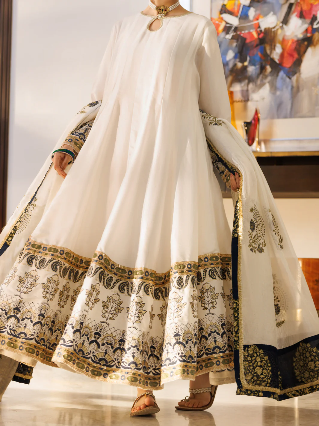 WHITE SILK 3PC STITCHED | AL-3PS-LS-623/AM-3223A - Image 3