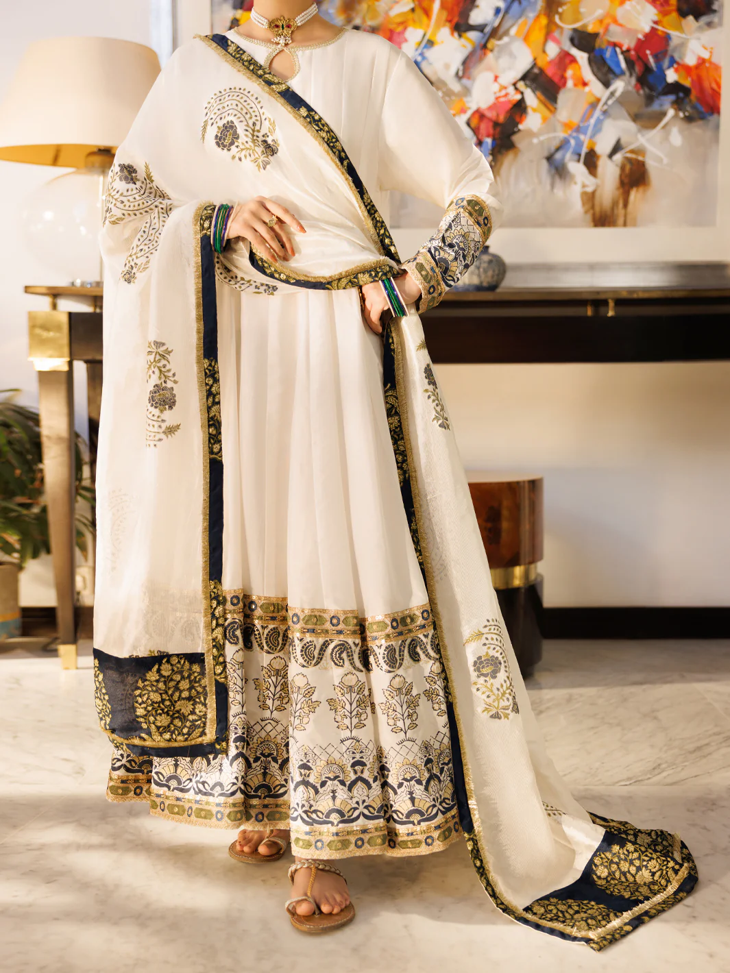 WHITE SILK 3PC STITCHED | AL-3PS-LS-623/AM-3223A - Image 5