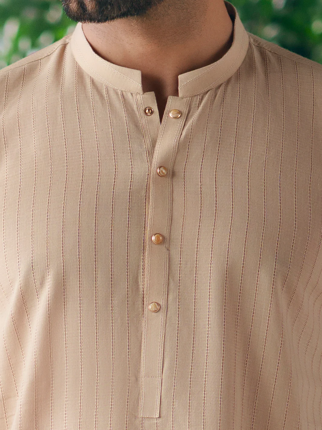 BEIGE COTTON KURTA | AL-K-1326/AM-15111B - Image 4