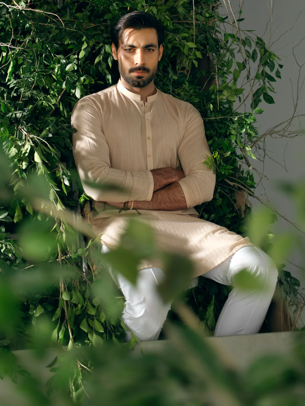 BEIGE COTTON KURTA | AL-K-1326/AM-15111B - Image 5