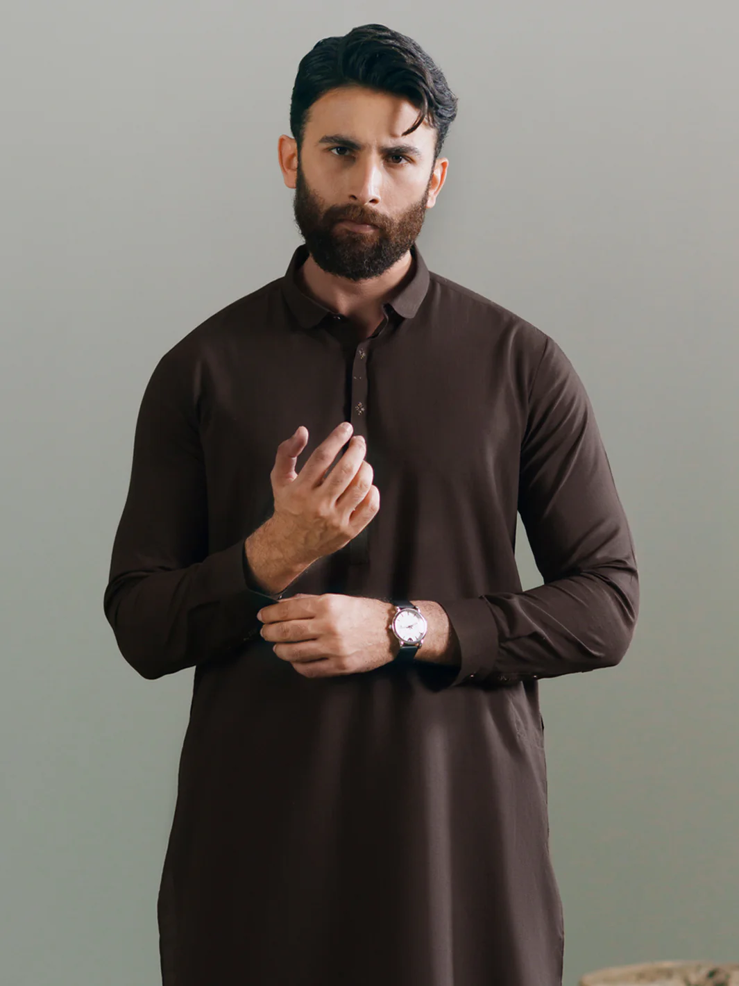 BROWN KAMEEZ SHALWAR | AL-KS-3343/AM-15087B - Image 2