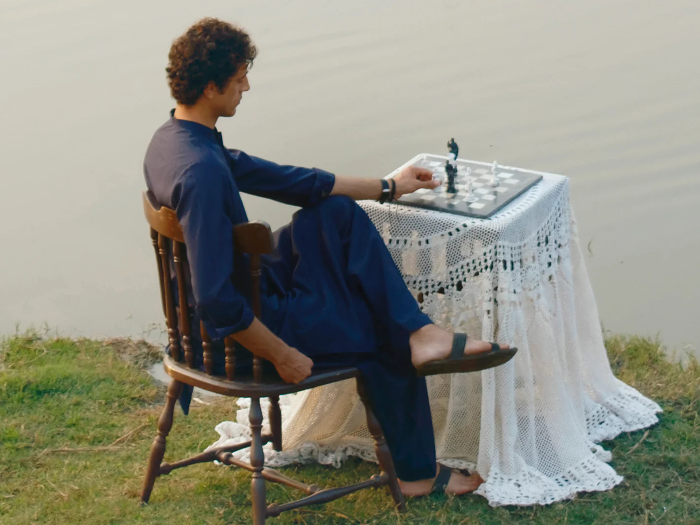 NAVY BLUE KAMEEZ SHALWAR | AL-KS-3344/AM-15087C - Image 4