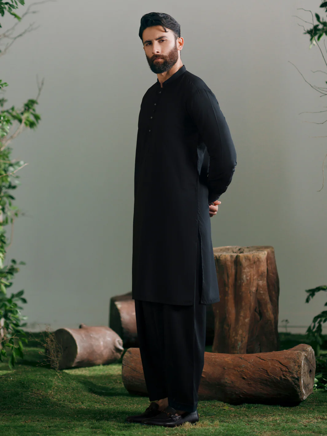 BLACK KAMEEZ SHALWAR | AL-KS-3345/AM-15087D - Image 6