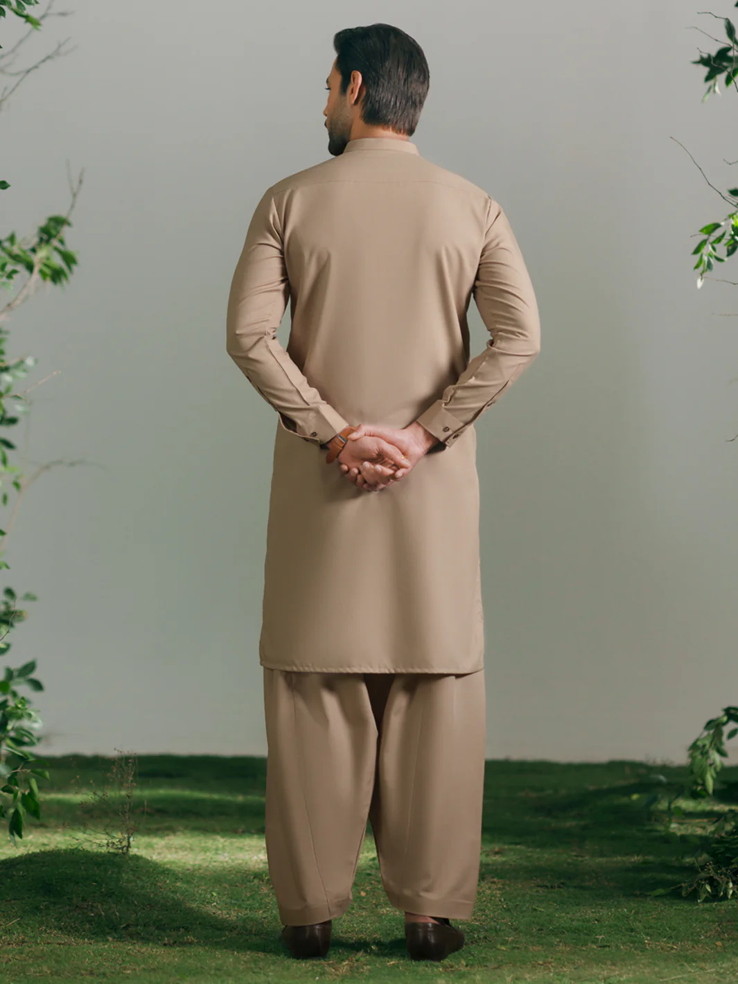 BEIGE KAMEEZ SHALWAR | AL-KS-3346/AM-15088A - Image 3