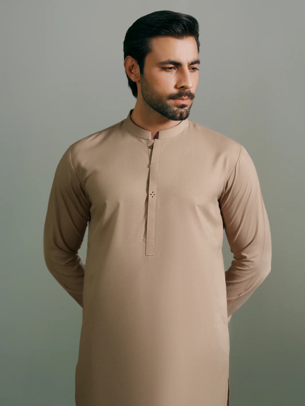 BEIGE KAMEEZ SHALWAR | AL-KS-3346/AM-15088A - Image 4