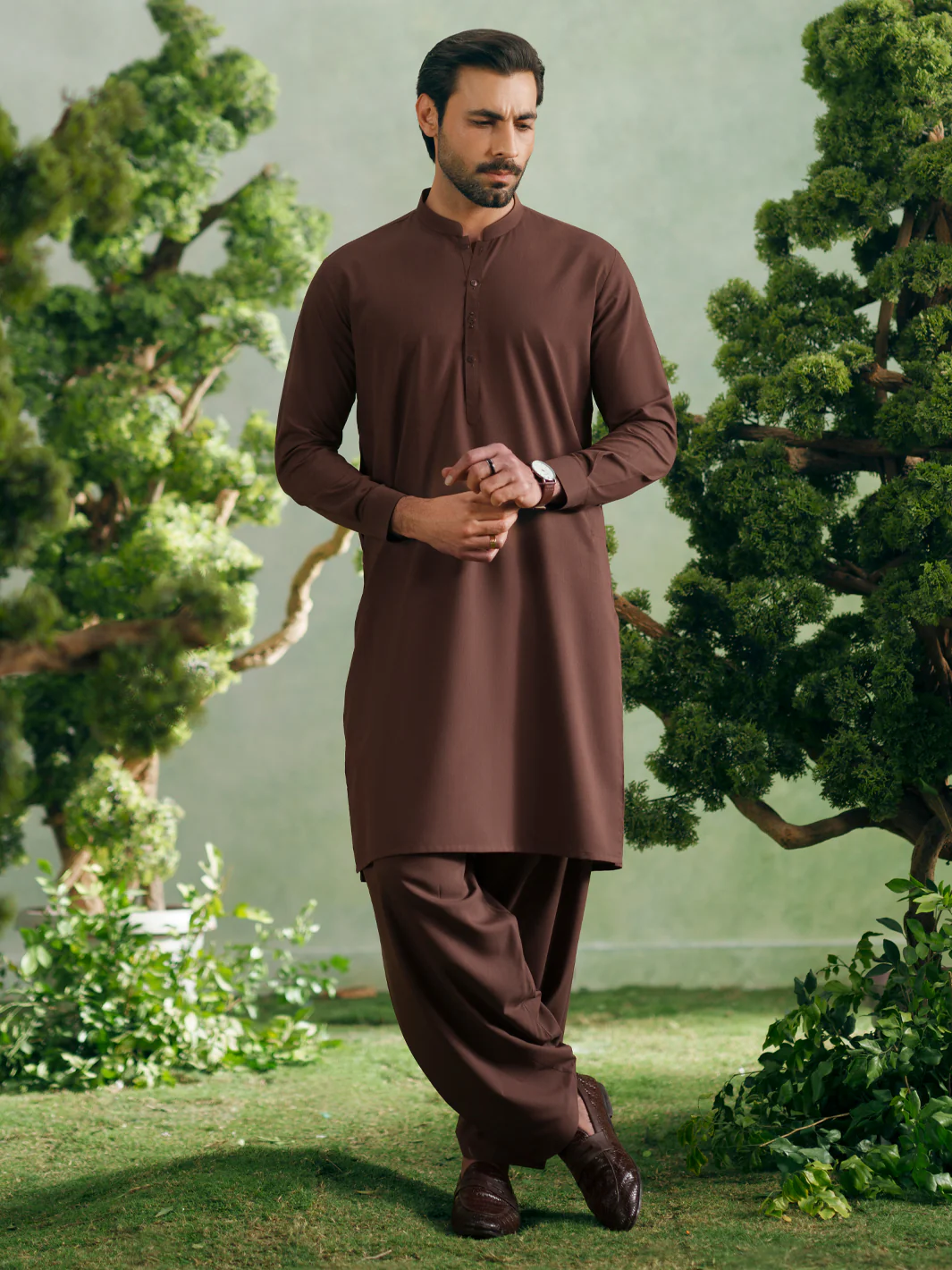 BROWN KAMEEZ SHALWAR | AL-KS-3355/AM-15108E