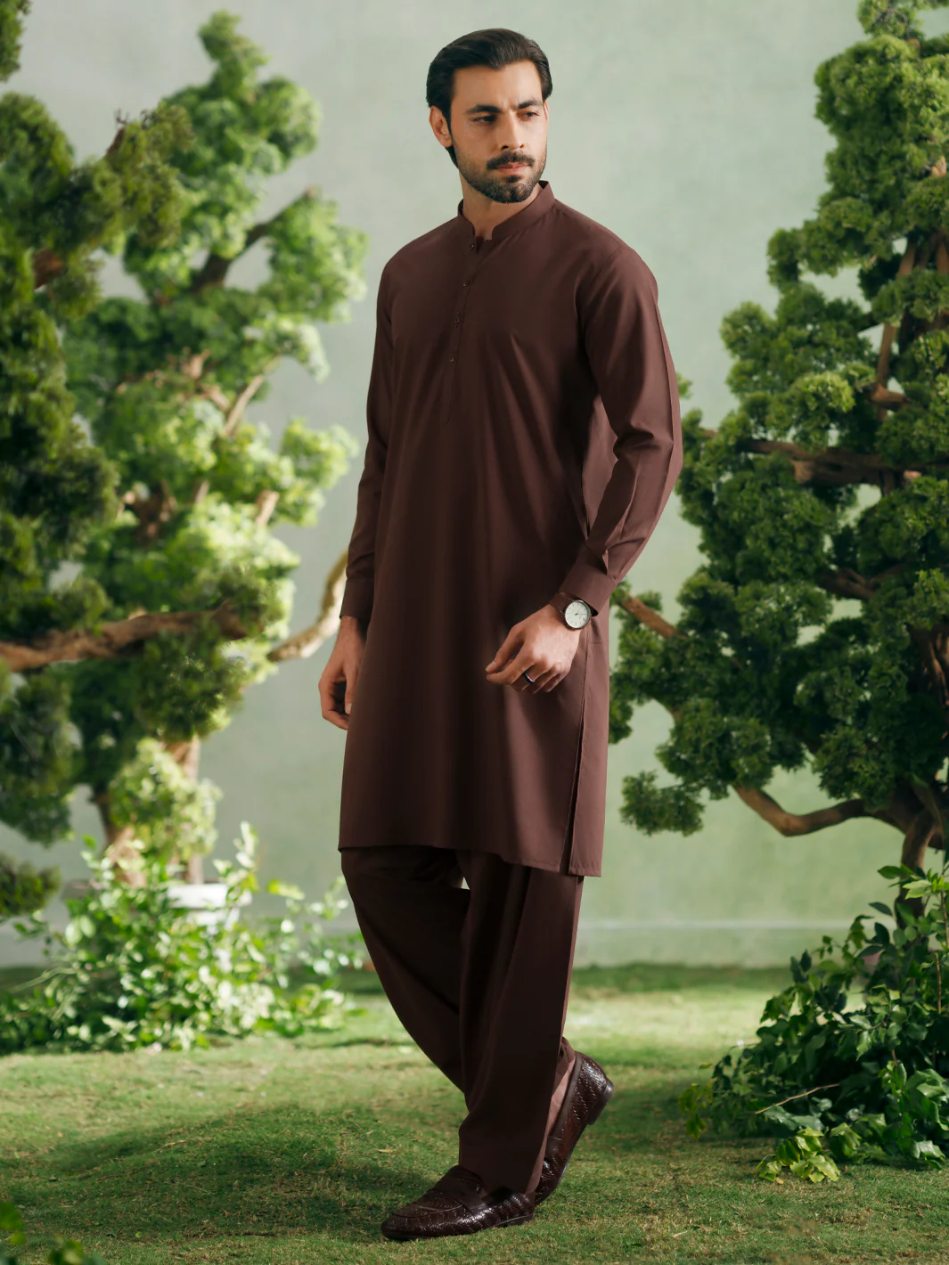 BROWN KAMEEZ SHALWAR | AL-KS-3355/AM-15108E - Image 3