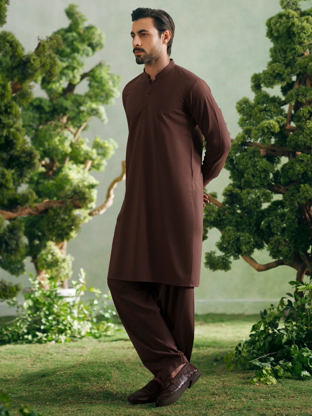 BROWN KAMEEZ SHALWAR | AL-KS-3355/AM-15108E - Image 5