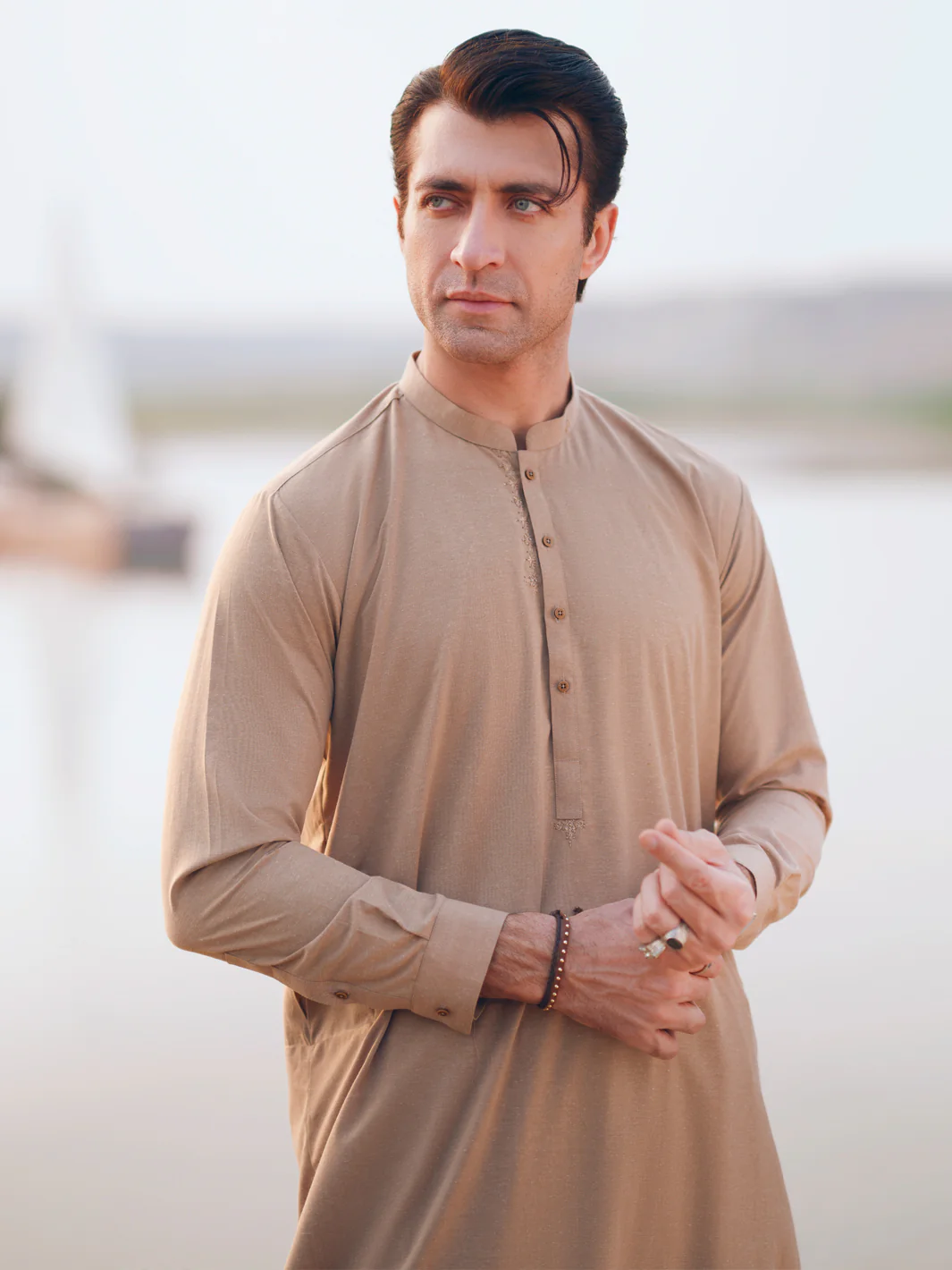 BEIGE KAMEEZ SHALWAR | AL-KS-3363/AM-15110C - Image 2