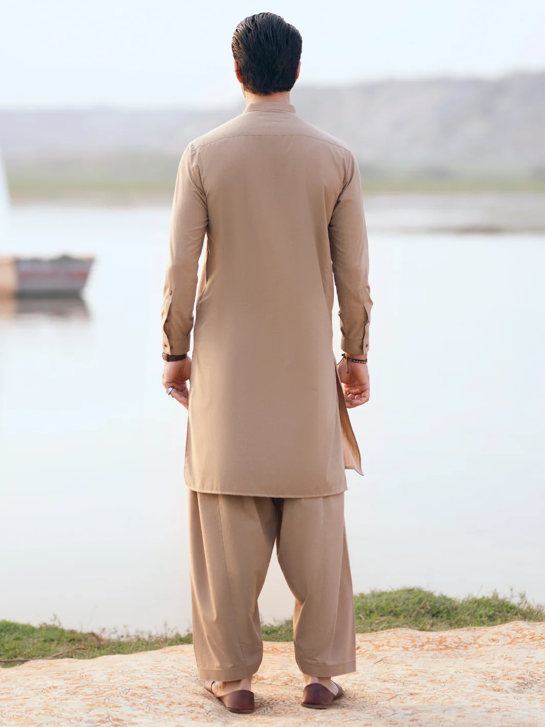 BEIGE KAMEEZ SHALWAR | AL-KS-3363/AM-15110C - Image 3
