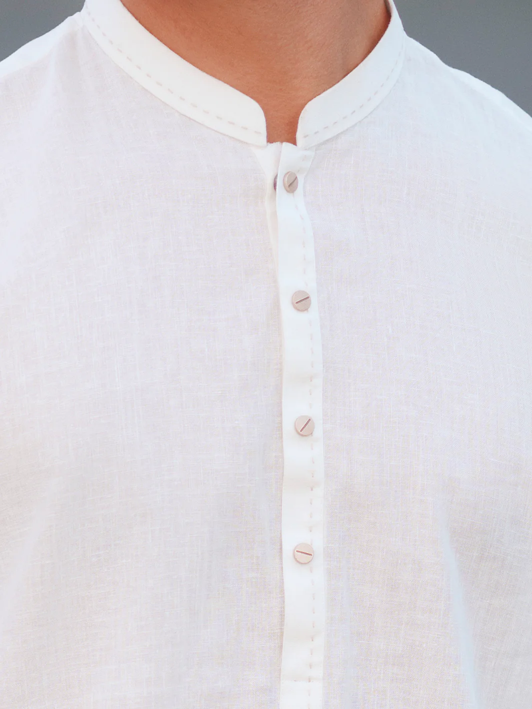WHITE COTTON KURTA TROUSERS | AL-KT-3240/AM-15002A - Image 4