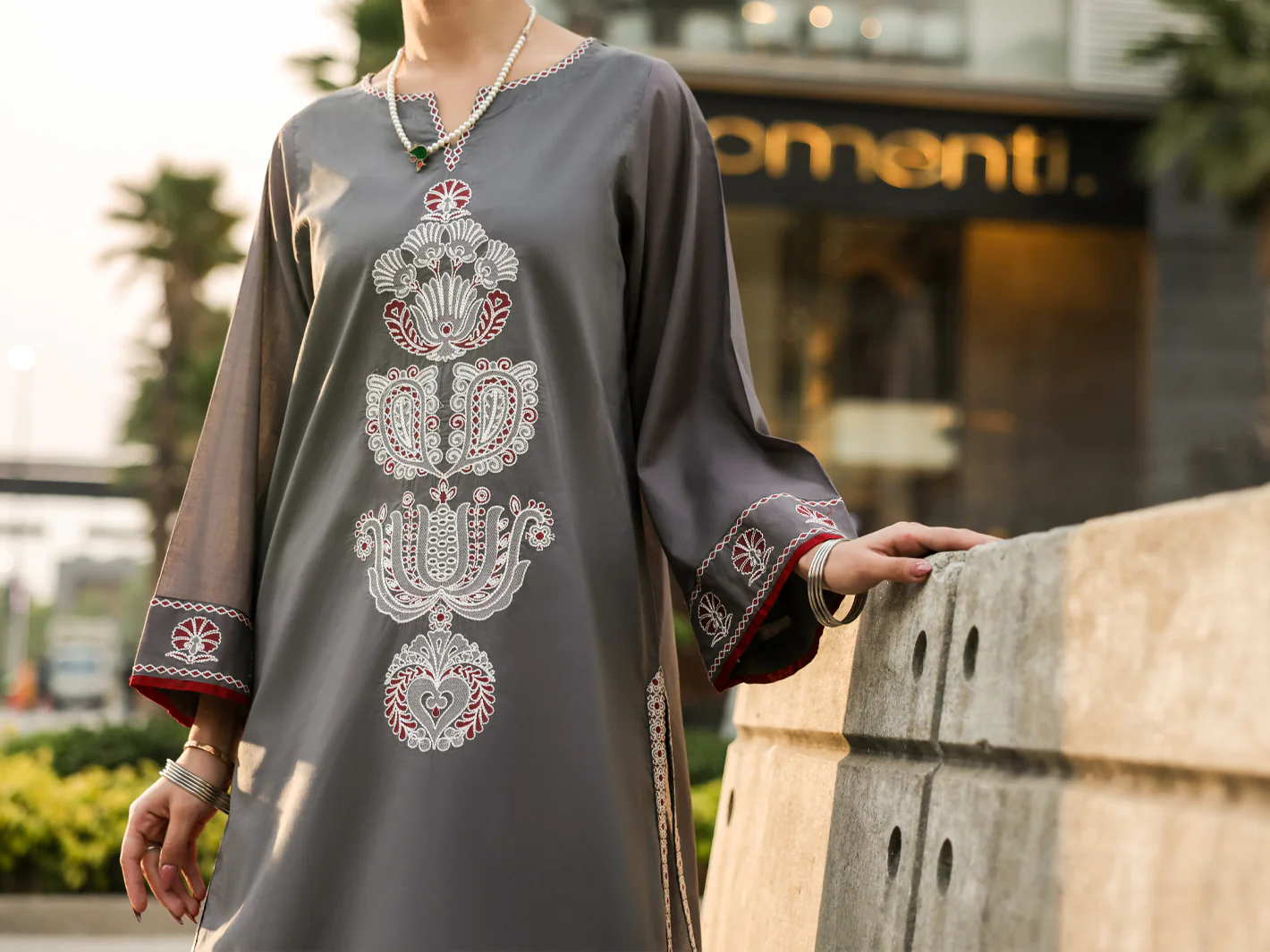 GREY LAWN KURTI | AL-LK-1158/FB-1158A - Image 4