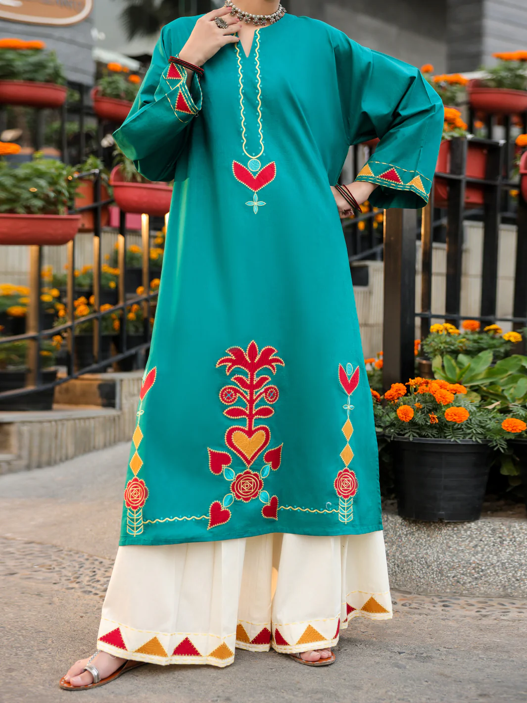 TEAL LAWN KURTI | AL-LK-1165/FB-1165
