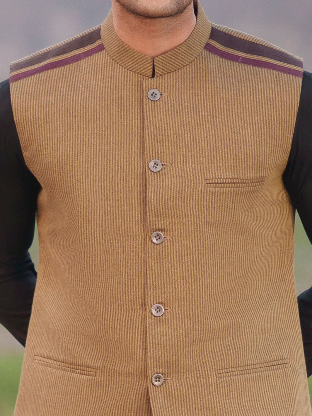 MUSTARD COTTON WAISTCOAT | AL-WC-623/AM-6260A - Image 3