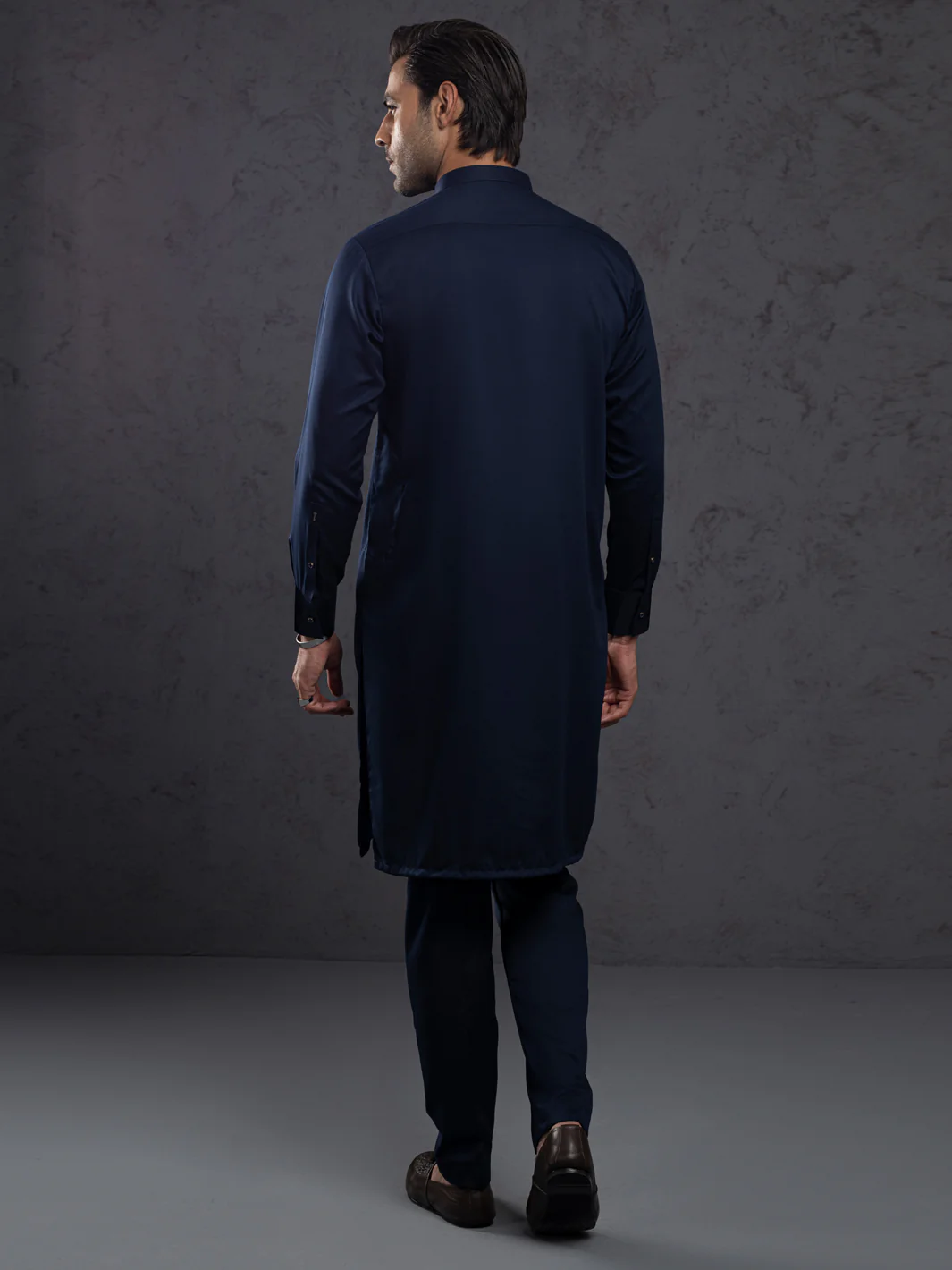 MIDNIGHT BLUE KURTA TROUSERS | ALET-KT-3003-R1/AM-6354C - Image 3