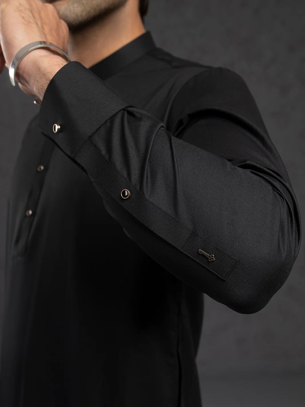 BLACK KURTA TROUSERS | ALET-KT-3004-R1/AM-6354D - Image 5