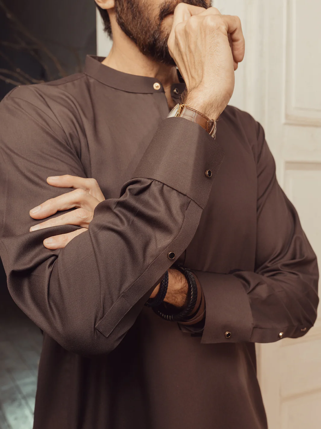 BROWN KURTA TROUSERS | ALET-KT-3005-R1/AM-6354E - Image 4