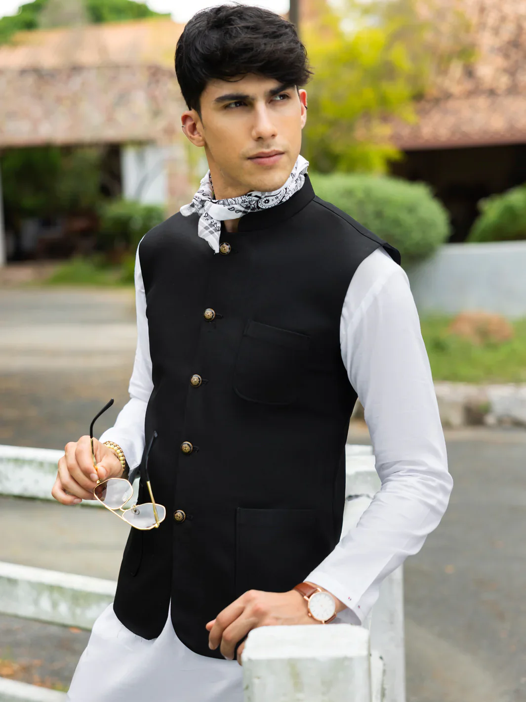 BLACK WAISTCOAT | ALET-WC-1001-R3/AM-15118D