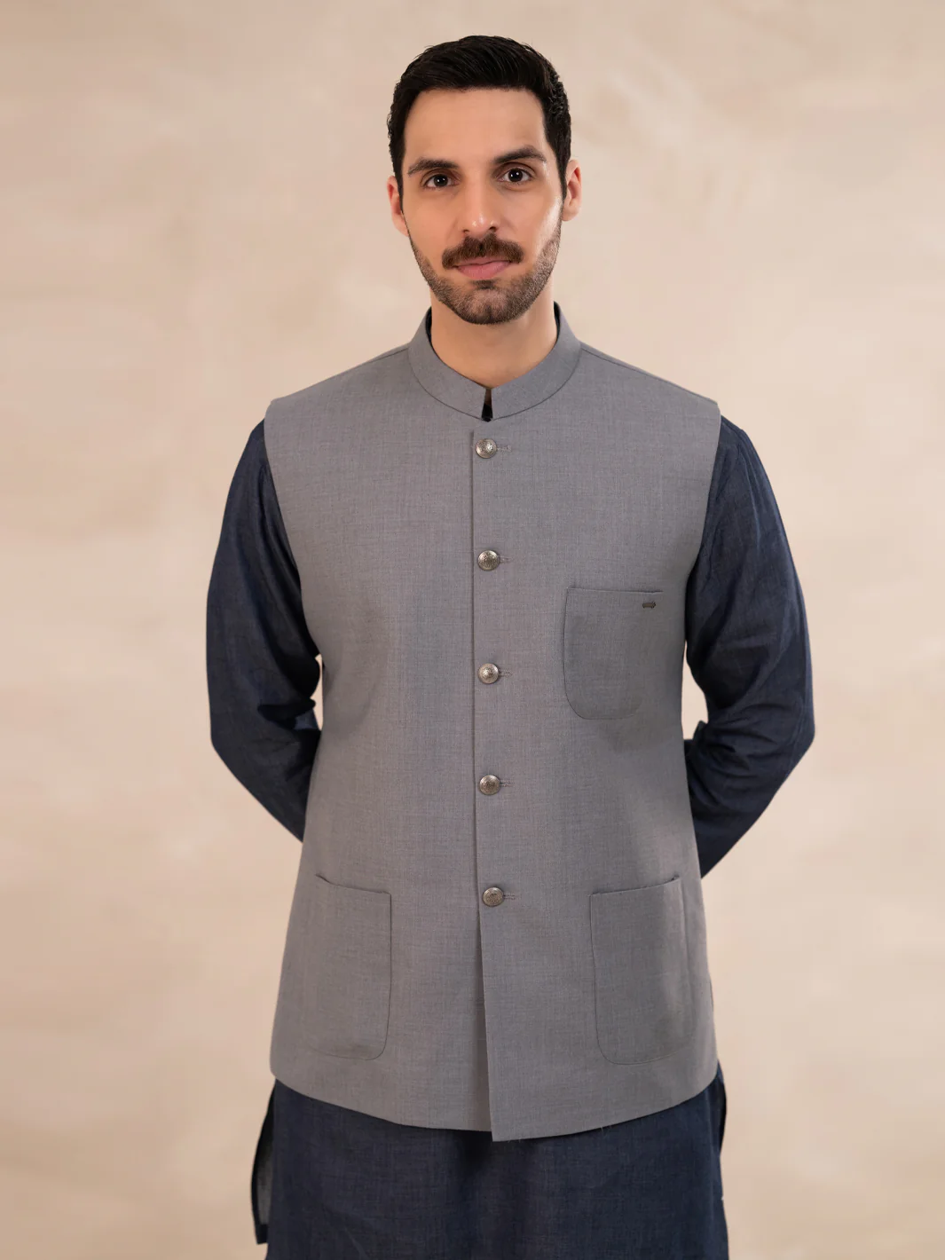 LIGHT GREY WAISTCOAT | ALET-WC-1005-R3/AM-15118A
