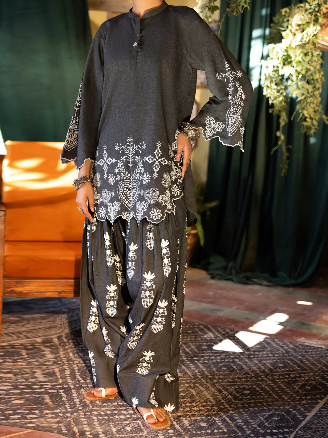 GREY DENIM 2PC STITCHED | ALP-2PS-LKS-2781/AM-3321A