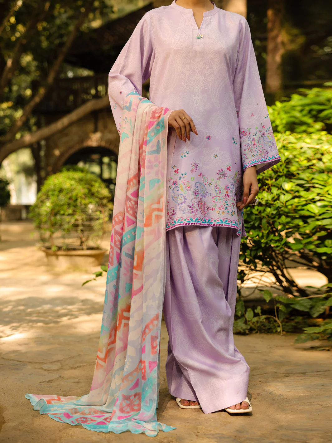 LILAC RAW SILK KURTI | ALP-3PS-2304/S FB-2304A