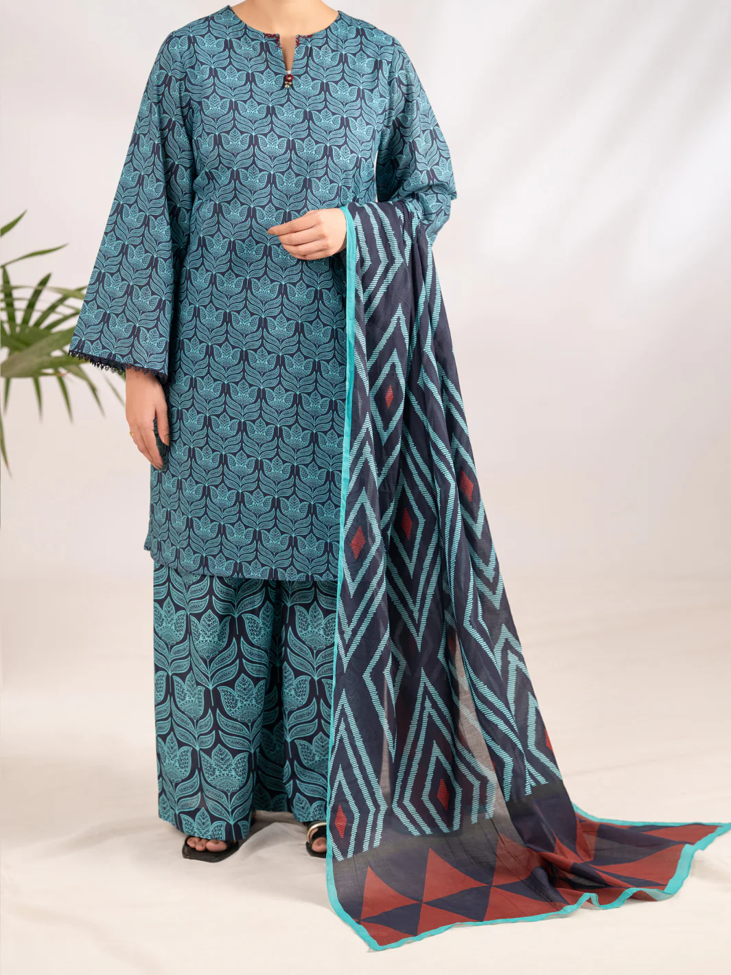 BLUE LAWN 3PC STITCHED | ALP-3PS-2318/S FB-2318A