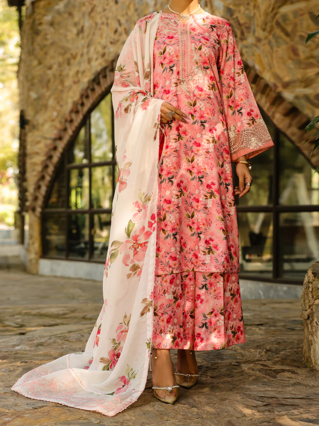 PINK LAWN 3PC STITCHED | ALP-3PS-2360/S FB-2360A