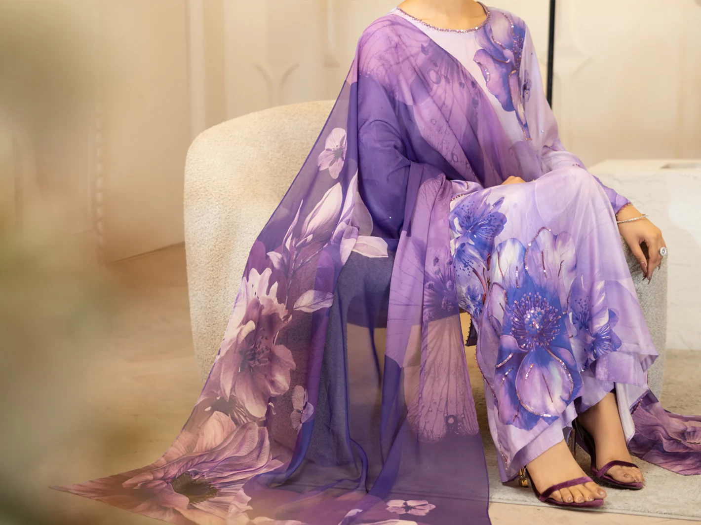 PURPLE THAI SILK 3PC STITCHED | ALP-3PS-2373/S FB-2373A - Image 6