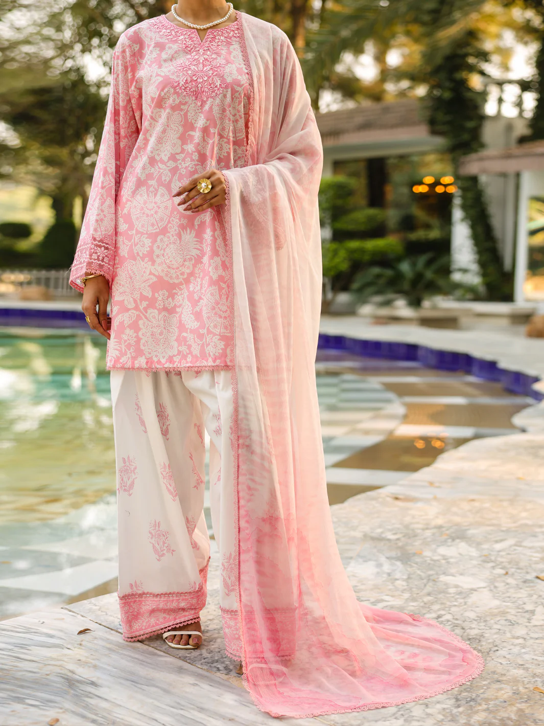PINK LAWN 3PC UNSTITCHED | ALP-3PS-2405 FB-2405A