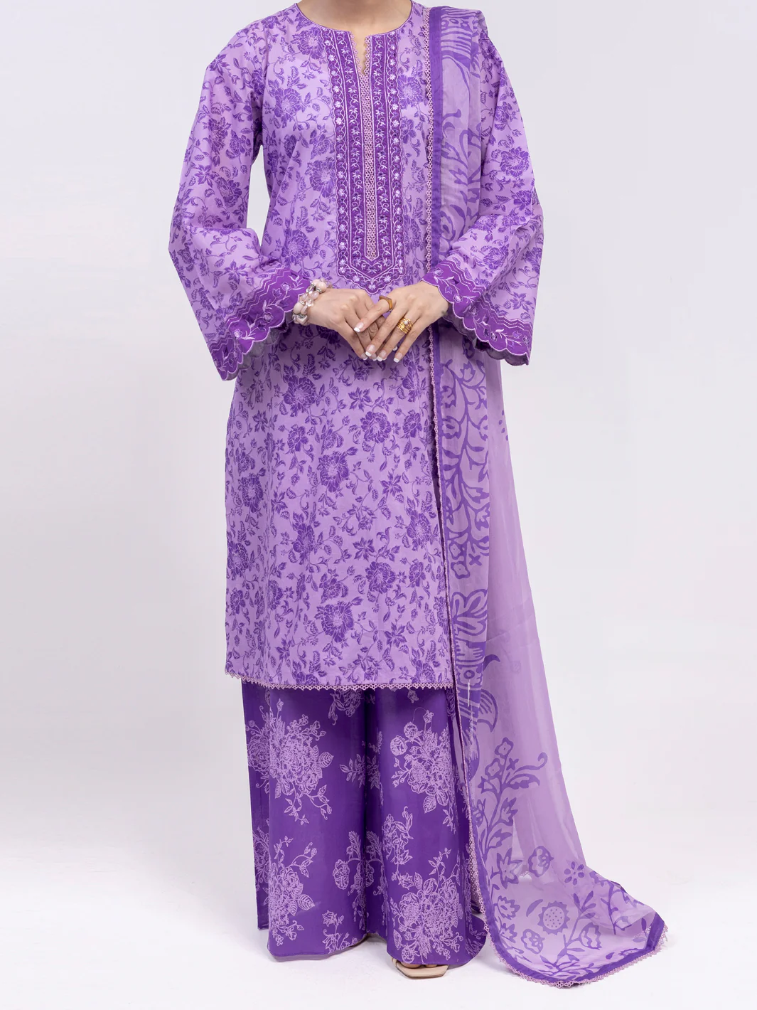 PURPLE LAWN 3PC UNSTITCHED | ALP-3PS-2407 FB-2407A