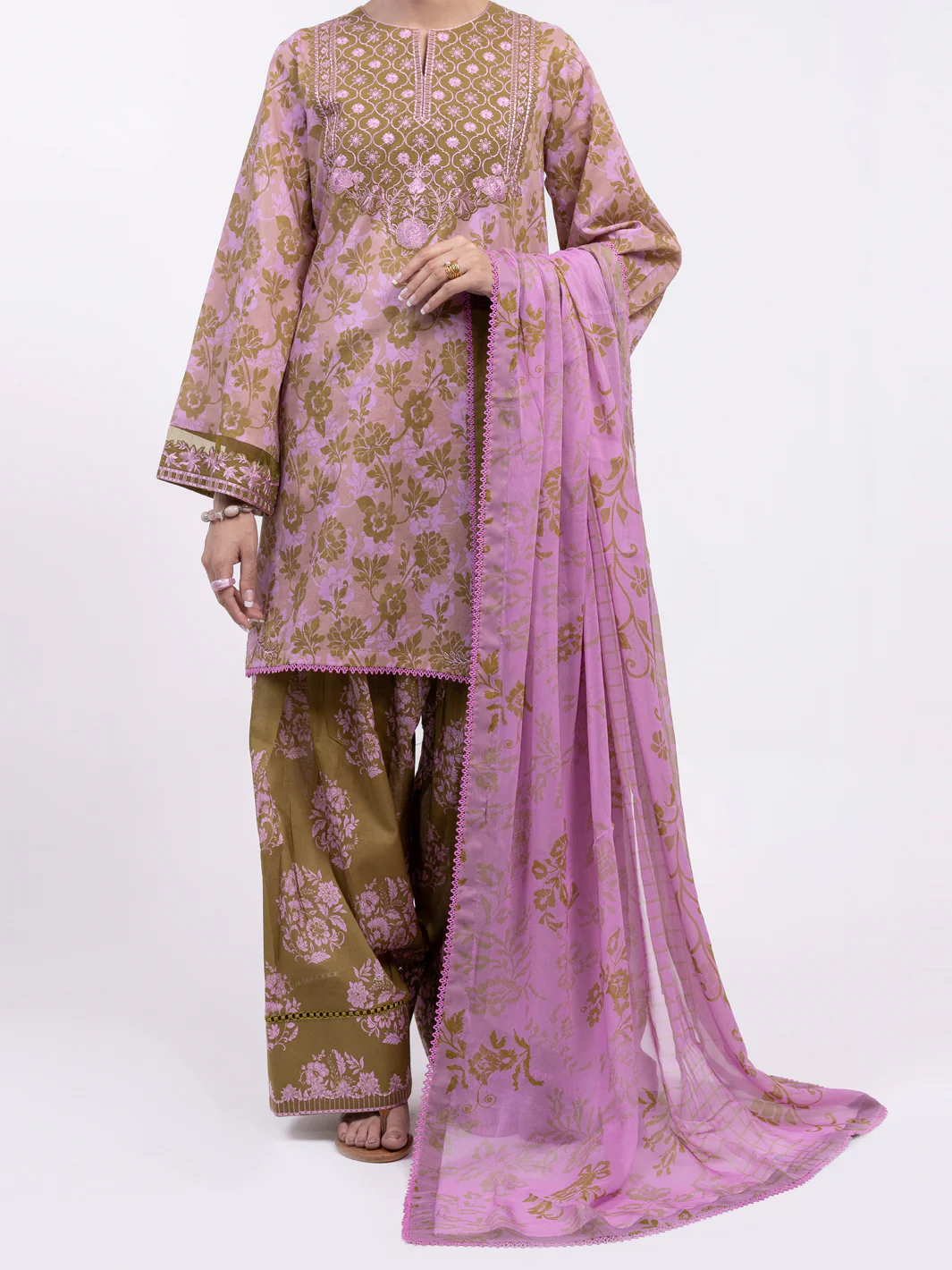 PINK LAWN 3PC UNSTITCHED | ALP-3PS-2409 FB-2409A