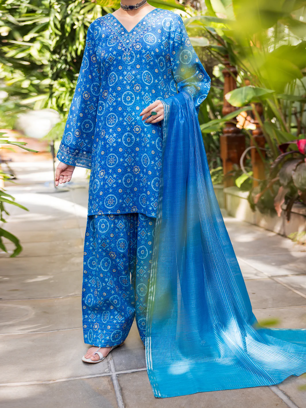 BLUE LAWN 3PC STITCHED | ALP-3PS-2608/S FB-2608A