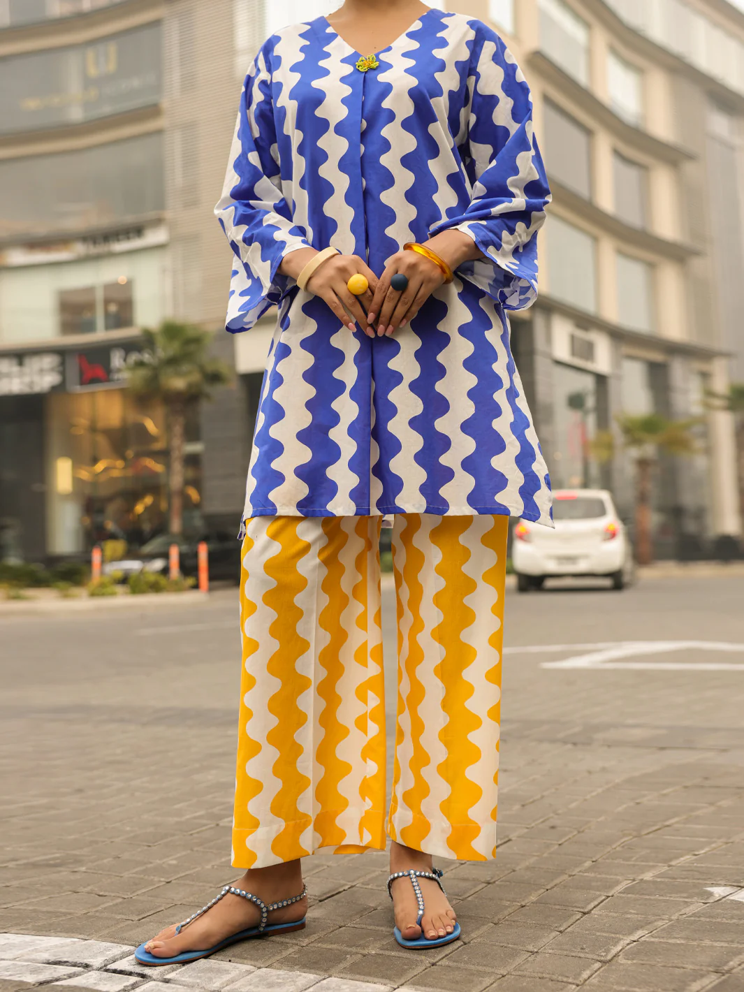 BLUE LAWN KURTI | ALP-SLK-2542/FB-2542A
